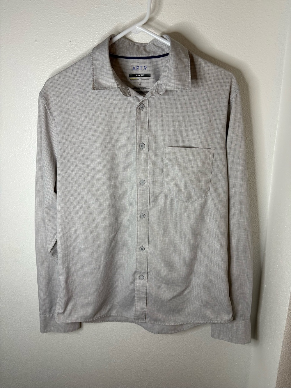 Apt. 9 Men's Light Gray Button-Up Shirt - M